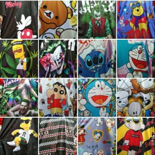 Sale 100ทุกตัว เสื้อผ้าไมโคร ผ้าลื่น ใส่สบาย ลายการ์ตูน