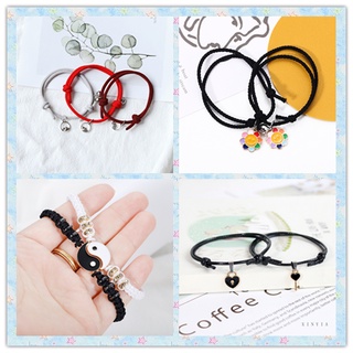 St.kunkka 2 ชิ้น/แพ็ค กําไลข้อมือ กระดุมแม่เหล็ก สําหรับคู่รัก
