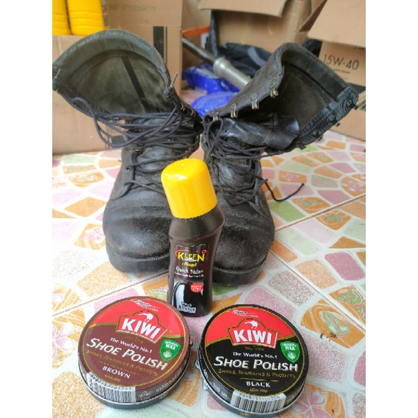 กีวี ขี้ผึ้งขัดรองเท้า KIWI SHOE POLISH ขนาด 100 มล. สีดำ น้ำตาล