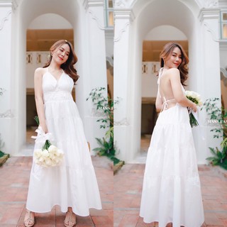 MASS Fashion : ชุดเดรสออกงาน สีขาว Dress - Beluga Whale