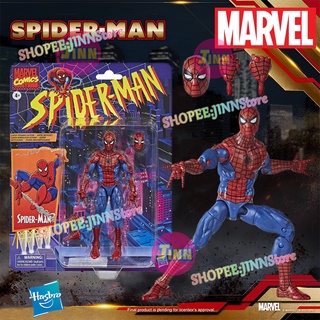 Jinn พร้อมส่ง โมเดลฟิกเกอร์ Hasbro Marvel Legends SPIDER MAN หัวเปลี่ยนได้ 6 นิ้ว ของขวัญ สําหรับเด็กผู้ชาย