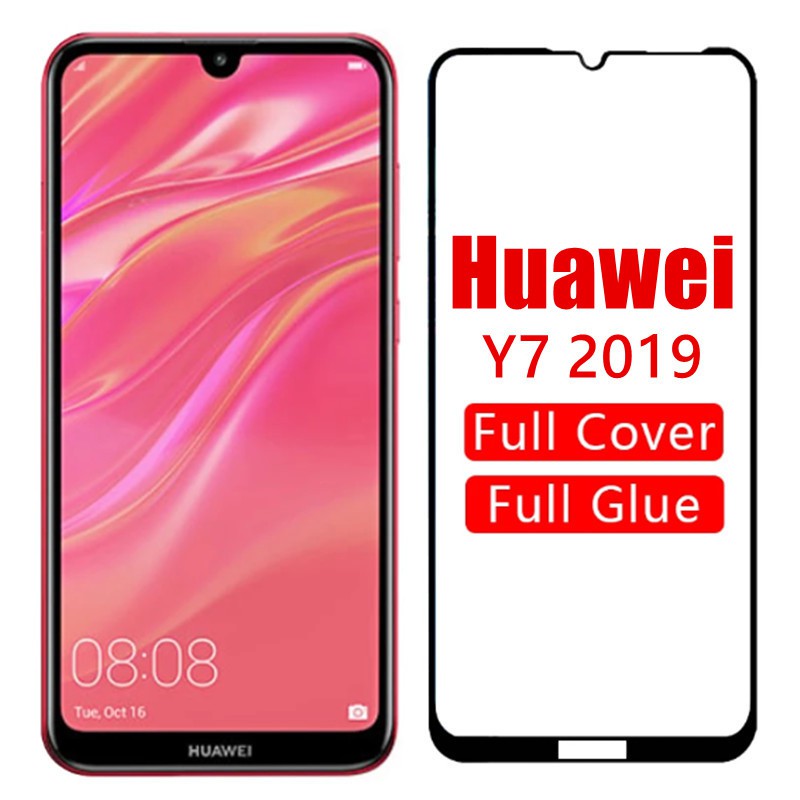 กระจกนิรภัยกันรอยหน้าจอ แบบเต็มจอ สําหรับ Huawei y7 2019 y7pro 2019 Y72019