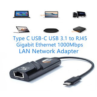 Type C USB-C 3.1 to RJ45 Gigabit Ethernet 1000Mbps LAN Network Adapter