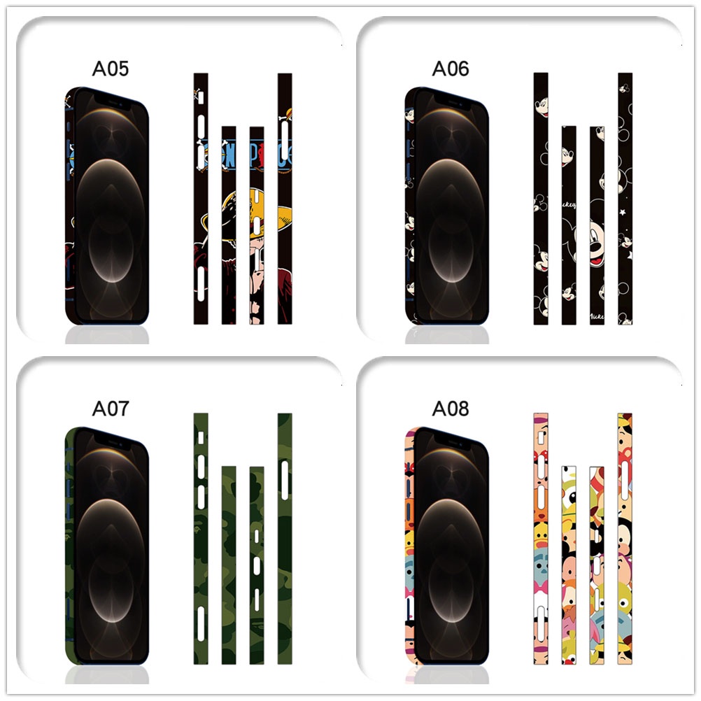 กรอบรูปลอกผิวสําหรับ iPhone 16 Pro Max ด้านข้างฟิล์มฝาครอบ protector โปร่งใส Aurora Ultra Thin Matte สติกเกอร์สําหรับ iPhone16 / 16Pro / 16ProMax กรอบขอบ protector
