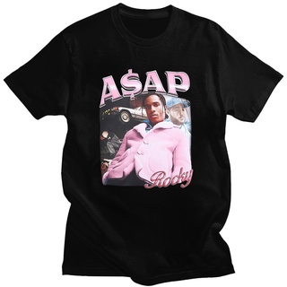 T-shirt  Gildan เสื้อยืดลําลอง ผ้าฝ้าย 100% แขนสั้น พิมพ์ลายกราฟฟิค ASAP Rocky Portrait สไตล์ฮิปฮอป ทรงหลวม สําหรับผู้ชา