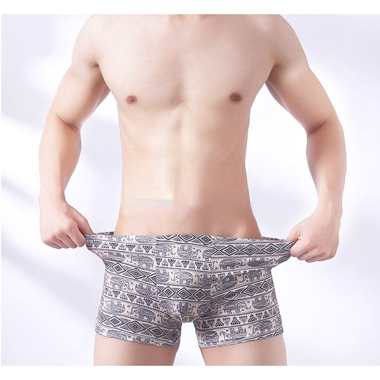 【4 PCS In 1】Men's Boxer Underwear Breathable Trunk Underpants Panties Soft Cool #4