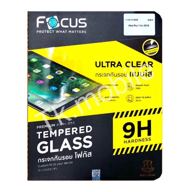 Focus ฟิล์มกระจก iPad mini1/2/3/4/5/iPad 9.7/iPad 11/iPad 10.5/iPad 10.2iPad gen8/iPad Air/iPad Air2/iPad Air3