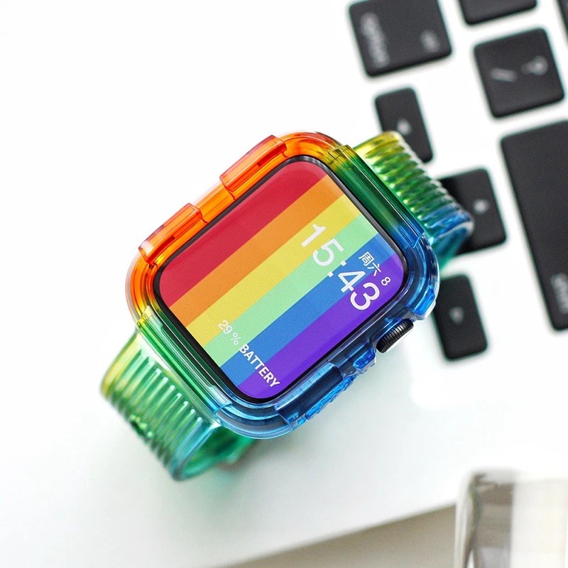 Crystal Watchband for apple watch 6 5 band 44mm 38mm 40mm 42mm bracelet Rugged Bumper Case iWatch se