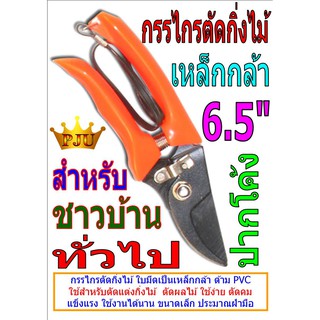 กรรไกรตัดกิ่งไม้ 6.5" ปากโค้ง ขนาดเล็ก ประมาณฝ่ามือ