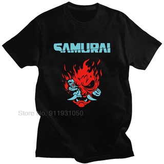 เสื้อยืดโอเวอร์ไซส์เสื้อยืดผ้าฝ้าย 100% แบบนิ่ม ลายเกม Samurai 2077 14 สี สไตล์วินเทจ คุณภาพสูงS-5XL