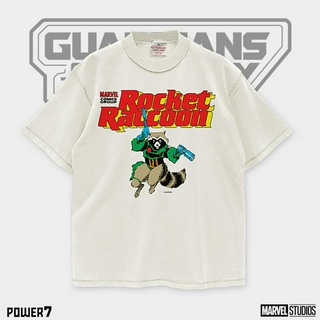 Power 7 Shop เสื้อยืดการ์ตูน มาร์เวล Rocket Raccoon ลิขสิทธ์แท้ MARVEL COMICS  T-SHIRTS(กลับตะเข็บ) (HP-005)