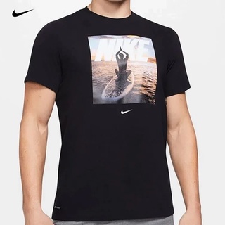 Nike ของแท้ 100% เสื้อยืดลําลอง ผ้าฝ้าย แขนสั้น คอกลม ระบายอากาศ ทรงหลวม สําหรับผู้ชาย