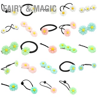 Fairy &amp; Magic Stylish Women Elastic Hair Tie Rope Bands Clip Flower Pendant Accessory