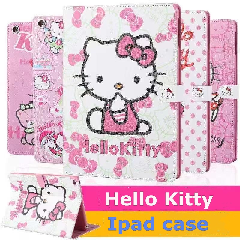 เคสแท็บเล็ตลายการ์ตูน Hello Kitty สําหรับ Ipad Mini 1/2/3 Ipad Air1/2/3 Ipad 2/3/4 Ipad Air1/2/3 Ipad 9.7 นิ้ว 10.2 นิ้ว