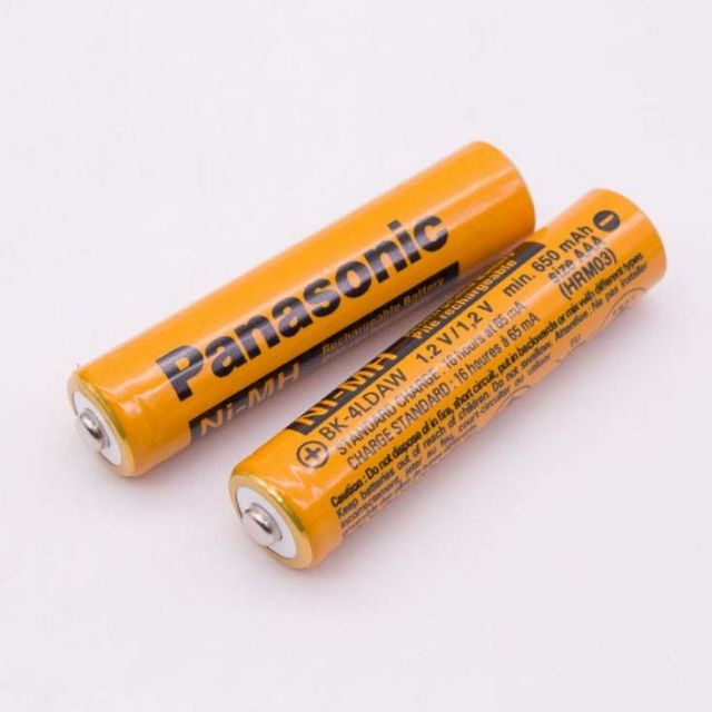 ถ่านชาร์จ AAA Panasonic 1.2V Ni-MH  650mAh NI-Mh จำนวน 2ก้อน สีส้ม ถ่านโทรศัพท์ไร้สาย