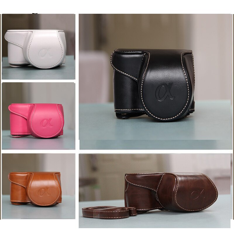 Sony A6100 กระเป๋ากล้องหนัง PU สําหรับ Sony A6000 A6100 A6300 Nex6 A6400