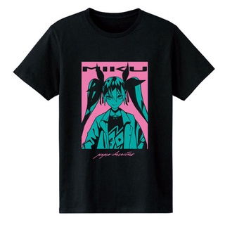 tshirtเสื้อยืดคอกลมฤดูร้อนเสื้อยืดแขนสั้น พิมพ์ลายการ์ตูน Hatsune Miku Miku Merchandise cospa สไตล์คู่รักSto4XL