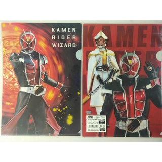 แฟ้มสอดขนาด A4 💥Kamen Rider Gaimu&amp;Wizard:Fateful Sengoku Movie Battle💥 Set2แผ่น แบ่งขายสินค้าลิขสิทธิ์แท้ พร้อมส่ง