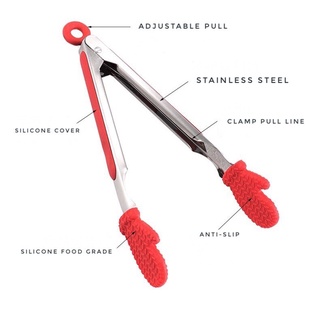 ไม้หนีบคีบอาหารซิลิโคน Smart silicone tongs