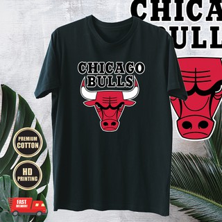 เสื้อยืดผ้าฝ้ายNBA BASKETBALL CHICAGO BULLS PREMIUM COTTON TOP TEES GRAPHIC BLACK T-SHIRT 16L XL  XXL 3XL