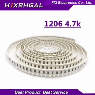 ชิปตัวต้านทาน 1206-4.7K 1206 SMD 4.7K โอห์ม 0.25W 1/4W 4K7 472 100 ชิ้น