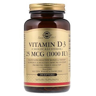 Solgar, Vitamin D3 (Cholecalciferol), 1000 IU, 250 Softgels