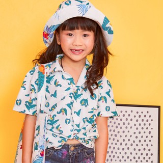 KAYASIS~❤️ l SD11 BLU- Kids Hawaiian Banana Leaf Print Shirt