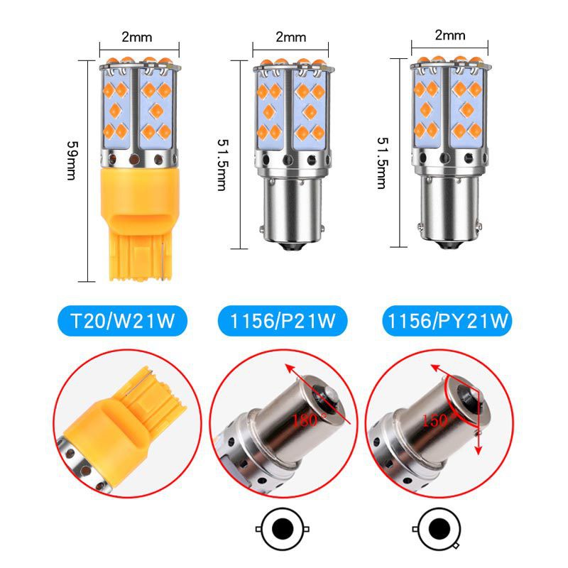 FS หลอด LED ไฟเลี้ยว 35SMD 3030 (1หลอด) สีส้ม ใส่แทนไฟเลี้ยวหน้า-หลังได้ แบบกระพริบปกติ ตามมาตรฐาน สว่างมาก