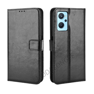 OPPO A96 เคส Phone Holder Stand Case OPPO A96 OPPOA96 เคสฝาพับ Wallet PU Leather Back Cover