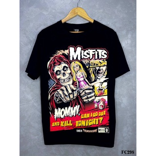 Misfitsเสื้อยืดสีดำสกรีนลายFC298