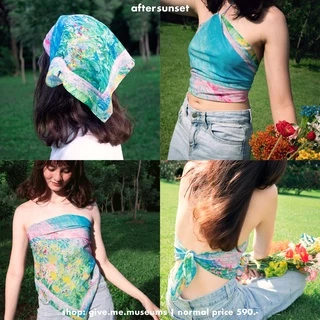 ผ้าอเนกประสงค์ พันคอ โพกหัว เกาะอก bandana scarf givememuseums มีลายให้เลือก เข้ากับทะเล ซัมเมอร์