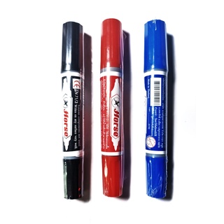 ปากกา ปากกาเคมี ปากกาเมจิกปากกาเคมี2หัว มี3สี ตราม้า (1อัน ของแท้!!)