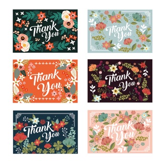 •พร้อมส่ง• การ์ดอวยพร ‘ Thank you ‘ สกรีนหรน้าเรียบ (พร้อมซอง)