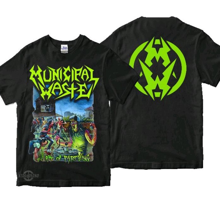 MUNICIPAL WASTE เสื้อยืด - THE ART OF PARTYING เสื้อยืดพรีเมี่ยม mulci Waste เสื้อยืดวงดนตรีถังขยะโลหะ Suicidal tendencies hardcore punk