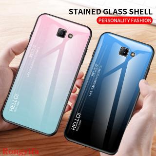 Samsung Galaxy J7 J5 J3 J2 Prime Pro 2017 J1 2016 2015 Phone Case Gradient Tempered Glass Hard Back Cover