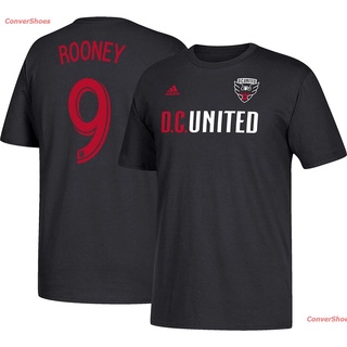 เสื้อยืดยอดนิยม Adidas Wayne Rooney D.C. United Mens Black Name And Number T-Shirt Mens Womens T-shirts