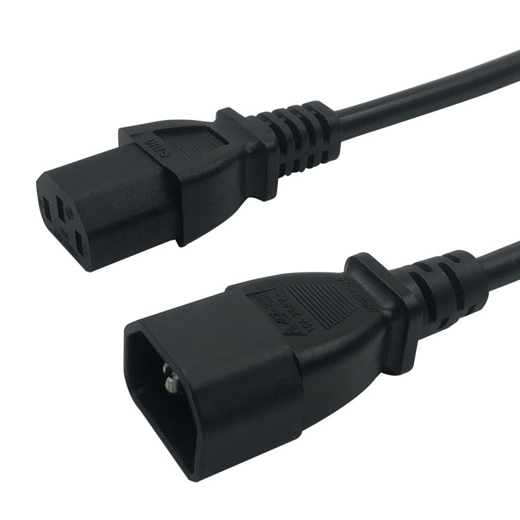 สายไฟ AC หัว ผู้-เมีย ( C13 to C14 Power Extension Cable ) สำหรับเชื่อมต่อ Desktop PC หนา 1 mm ยาว 1.8m