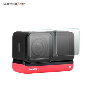 Sunnylife ฟิล์มกระจกนิรภัยกันรอยเลนส์ และฟิล์มกันรอยหน้าจอ สําหรับ Insta360 ONE R RS 4K