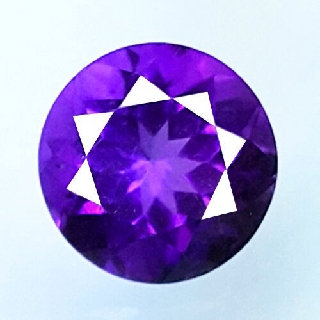 อาเมธิสต์ แอฟริกา 💎 พลอยแท้ธรรมชาติ 1.20CTS รูปกลม 7.00mm. Natural Purple Amethyst Top Quality - EB04