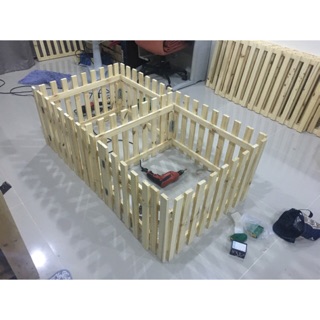 คอกไม้ 70x140x50 cm กั้นกลาง