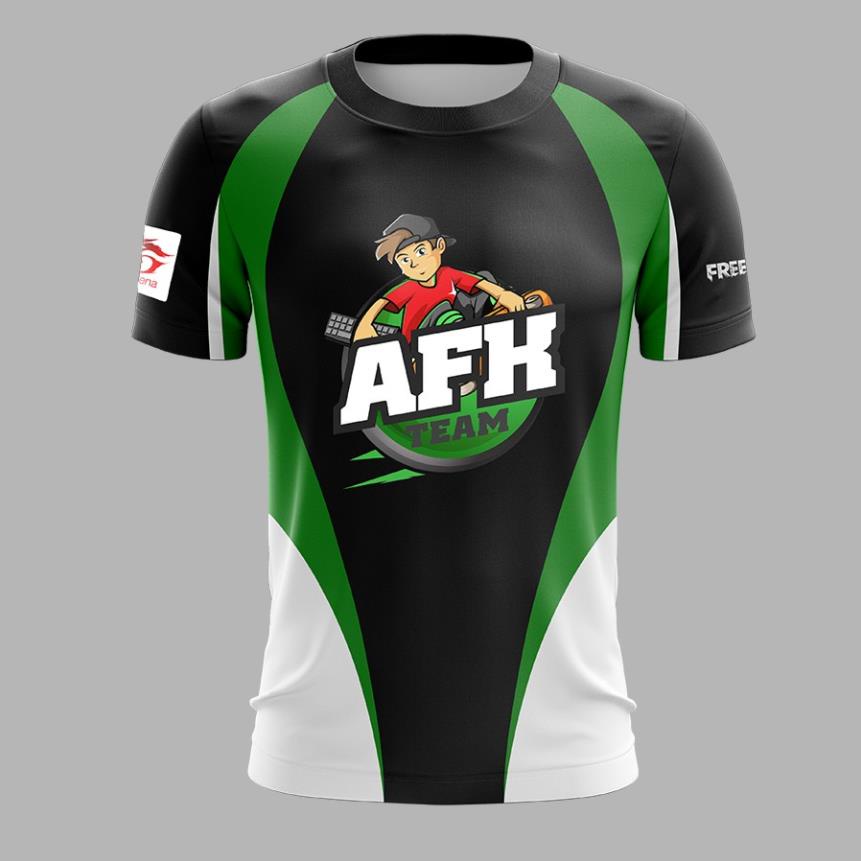 [ขายดี] Free Fire T-Shirt - AFK Team 3D Black FF T-Shirt - Super Quality