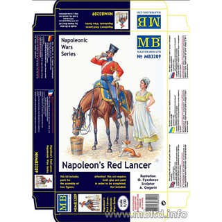 ฟิกเกอร์โมเดล Figure Model 1/32 Master Box MB3209 Napoleons Red Lancer, Napoleonic Wars Series