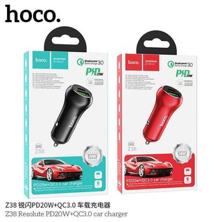 ที่ชาร์จในรถ Hoco Z38 PD 20W+ QC3.0 กำลัง 38W 1USB 1 Type-C แท้100%