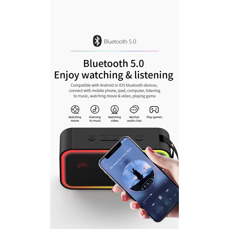 Mifa F60 40W Bluetooth 5.0 , 36 mixed color flashing light, 18,650 ...