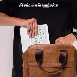 GOOJODOQ 【ไทยแลนด์สปอต】แป้นพิมพ์บลูทูธ RGB ใสคริสตัลพร้อมแป้นพิมพ์สากลไร้สายทัชแพด แป้นพิมพ์ภาษาไทย For Phone Pad Xiaomi