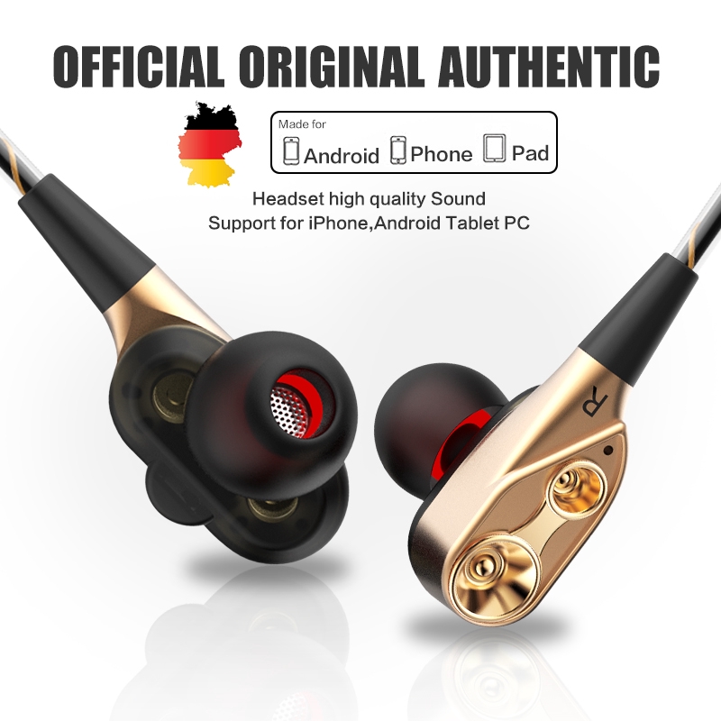 QKZ CK8 HiFi หูฟังแบบมีสาย Dual-Dynamic Quad-core ลําโพง 3.5 มม.หูฟังชนิดใส่ในหูยืดหยุ่นพร้อมไมโครโฟ