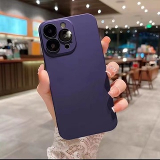 มาพร้อมฟิล์มเลนส์ เคสซิลิโคน TPU กันกระแทก ใช้ได้กับ iPhone 14 13 Pro Max 14 Plus case New Frosted case Dust net protective case