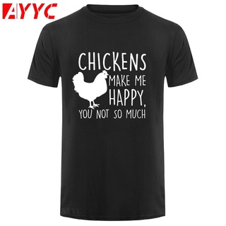 เสื้อยืด ผ้าฝ้าย พิมพ์ลาย Chickens Make Me Happy You Not So Much ตลก สําหรับผู้ชาย ผู้หญิงS-5XL