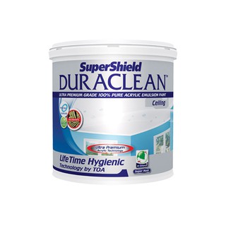 สีน้ำทาฝ้า TOA DURACLEAN สีเทา 1 แกลลอน ซุปเปอร์ชิลด์ ดูราคลีน สีน้ำอะคริลิก สําหรับทาฝ้าเพดาน เทคโนโลยีเพื่อสุขภาพ ที่ช