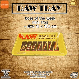 RAW Tray ถาดโรล Mini Raw Daze Of The Week ขนาด 13 x 18.5 cm metal rolling tray life saver Raw rolling ถาดสำหรับโรล